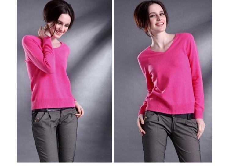Mùa thu và len mới Áo len cổ chữ V ấm áp cho nữ Slim mỏng áo thun cỡ lớn đan đáy áo bên trong mặc áo khoác len nữ