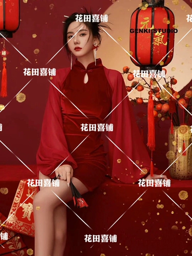 Фотография еще новогоднее китайское ветровое ретро Cheongsam Photo Fashion Подруга Guo Chao Personal Girl Art Photography Photography