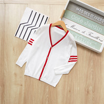 Girls Air Conditioning Shirts Childrens Cardigan Knit Sweater Thin Section 2022 New Spring Summer Western Style Boys Sweater Jacket
