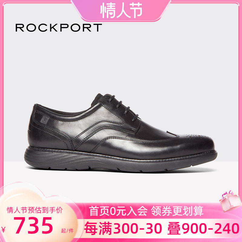 Rockport Music Pace Spring Leather Shoes Business Black Fashion Casual Shoes Outdoor Lacing Low Heels CH4999 