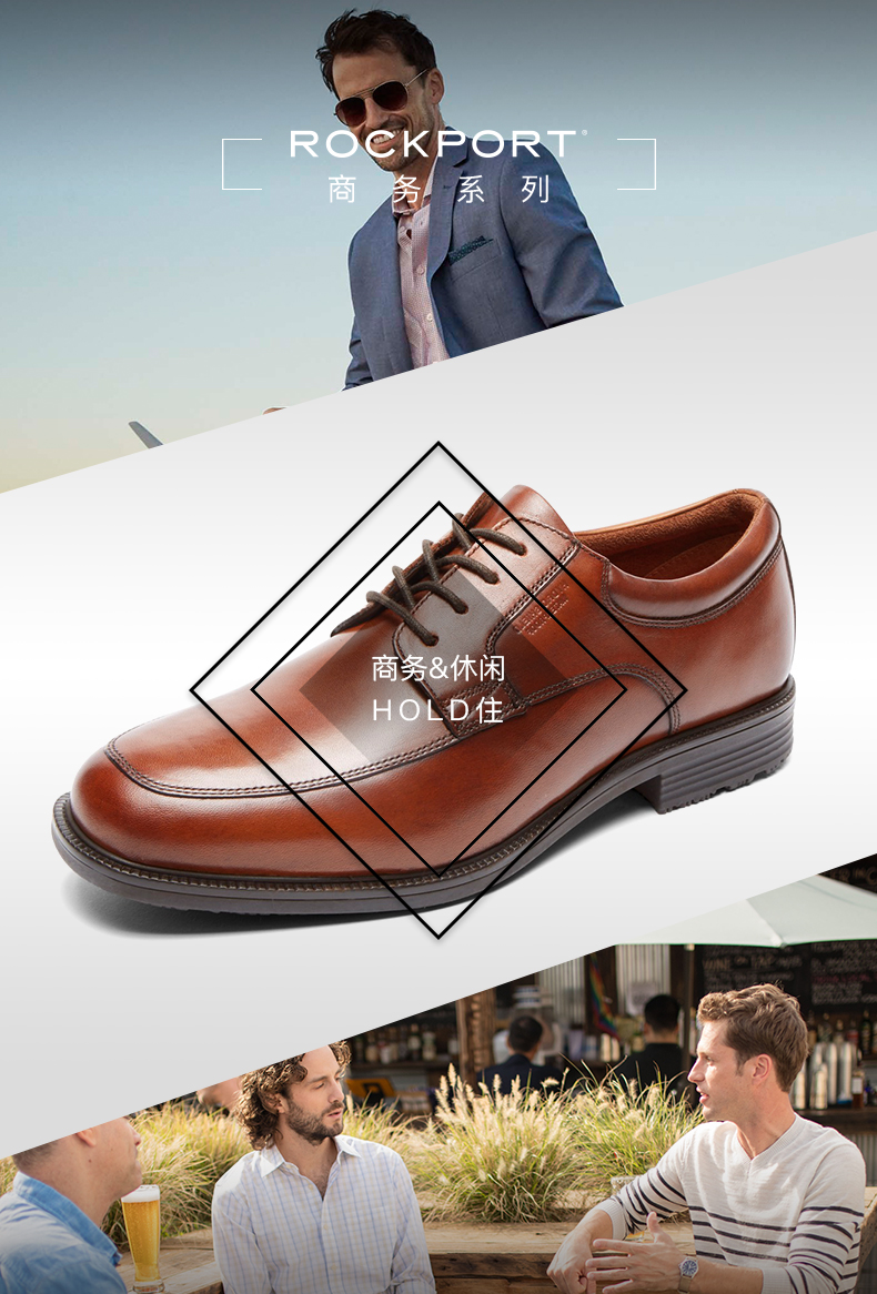 乐步 Rockport 秋季防水款 男正装圆头德比鞋 图5