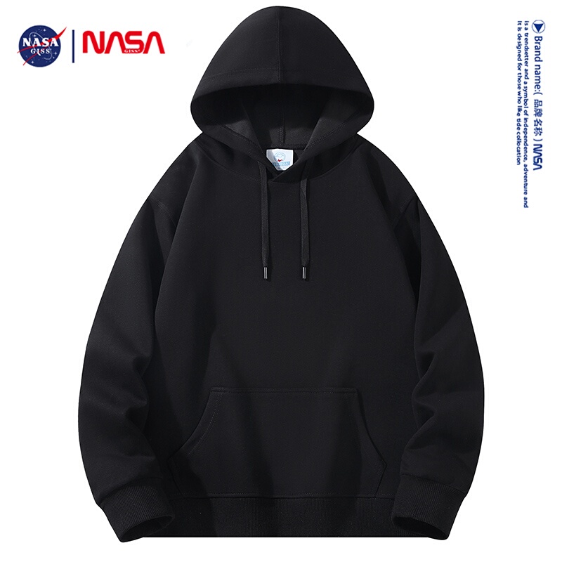 Nasa Co-Branded Oversized Hooded Sweatshirt for Men and Women, Autumn and Winter Solid Color American Trendy Brand Loose Fleece-Lined Thick Jacket Nasa Co-Branded Oversized Hooded Sweatshirt for Men and Women, Autumn and Winter Solid Color American Trendy Brand Loose Fleece-Lined Thick Jacket