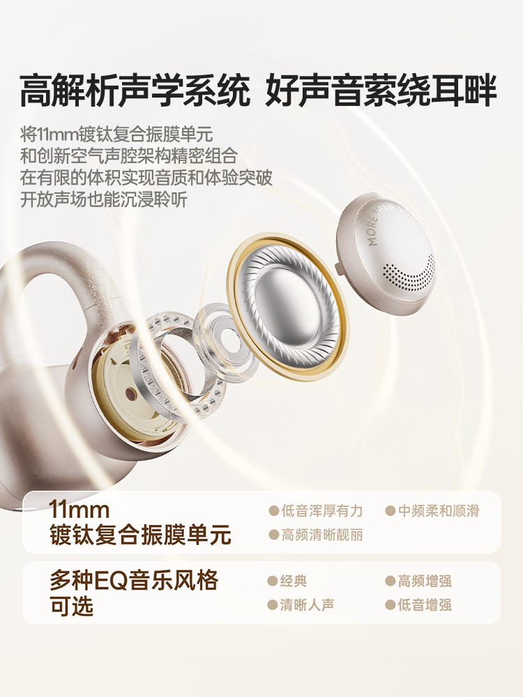 Edifier Huazai Bluetooth Ear Clip Headphones, True Wireless, Non-In-Ear, Sports, Waterproof, Gaming, E-Sports, High Sound Quality