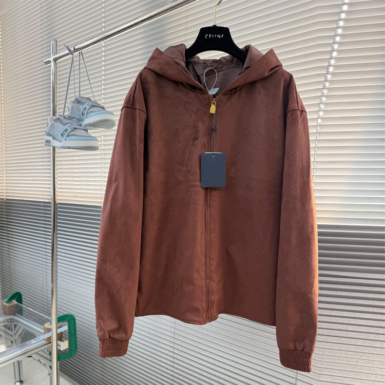2026 Trendy Casual Suede Jacket for Men, Autumn and Winter Zippered Luxury Jacquard Leather Hooded Coat 2026 Trendy Casual Suede Jacket for Men, Autumn and Winter Zippered Luxury Jacquard Leather Hooded Coat
