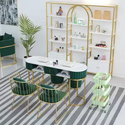 Marble double nail table and chair set Nordic single and double nail table Net Red economical manicure nail table