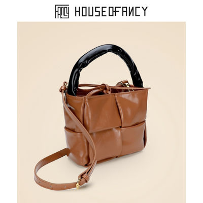 houseofancy square color-block patent leather trendy small bag, European and American style crossbody bag, autumn and winter bi handbag, 680