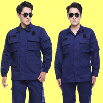  Flame blue fire training suit Summer training suit winter rescue training suit overalls mens suit