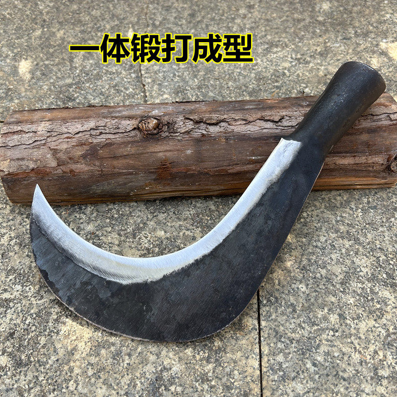 纯手工锻打镰刀!农用砍柴神器+割草利器,老式弯镰真的香爆了!-镰刀-淘宝好物网