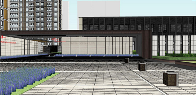 ZZ0177万科上海天空之城商住办综合体售楼中设计SU模型图-4