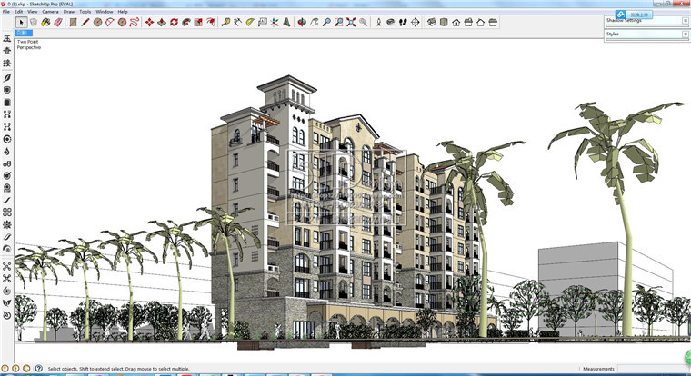 SU00007单身公寓套房住宅楼宿舍精品公寓楼su模型sketchup草...-6