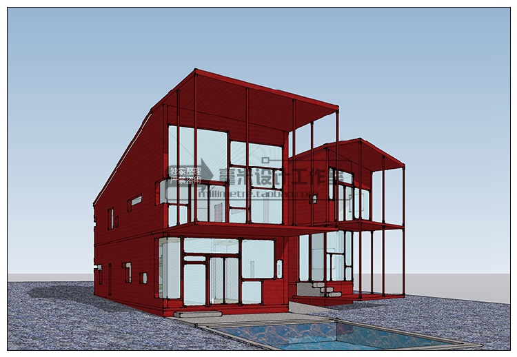 DB08150 大师作品 著名建筑 SU模型 萨伏伊流水别墅 sketchup建...-11