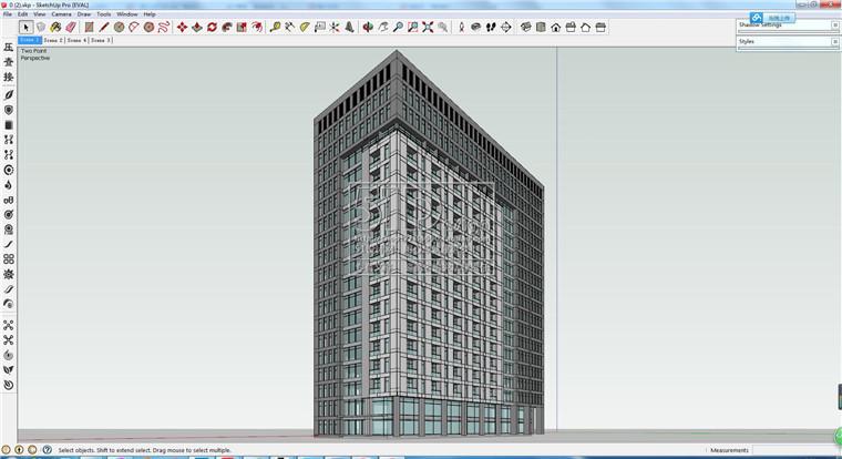 SU00007单身公寓套房住宅楼宿舍精品公寓楼su模型sketchup草...-2