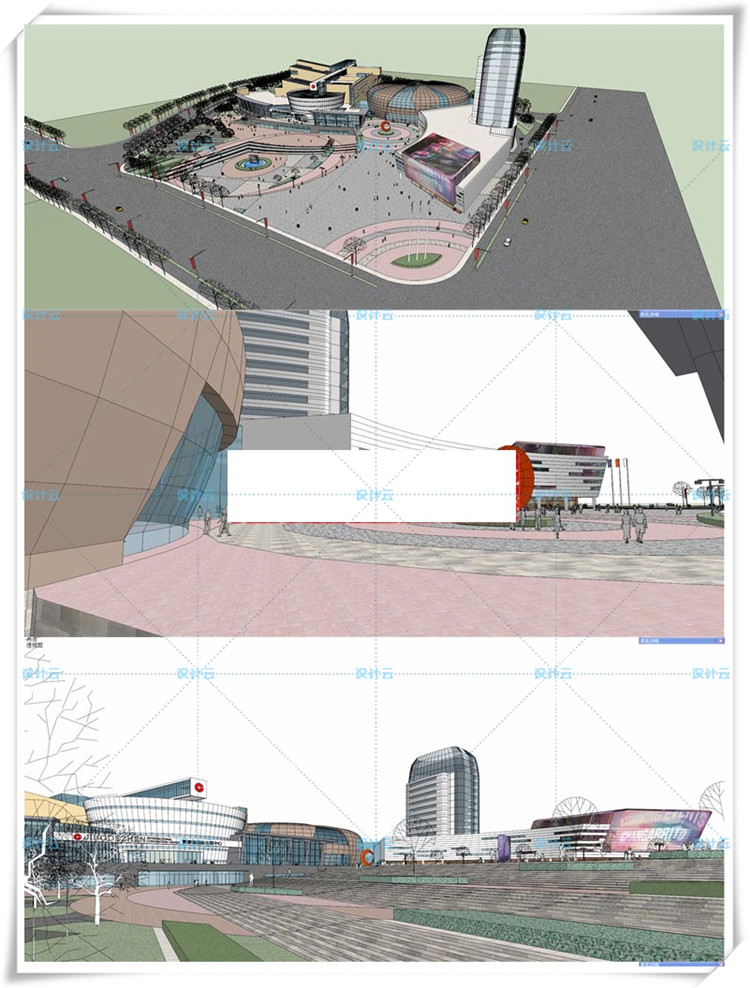 SJ035展览馆模型展览馆文化中心艺术馆建筑设计-7