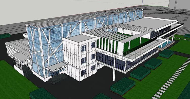 TU00165su现代图书馆建筑设计方案展览馆单体组件模型-14