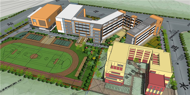 DB00504大学中学小学校园学校教学楼建筑设计SU模型SketchUp草...-4