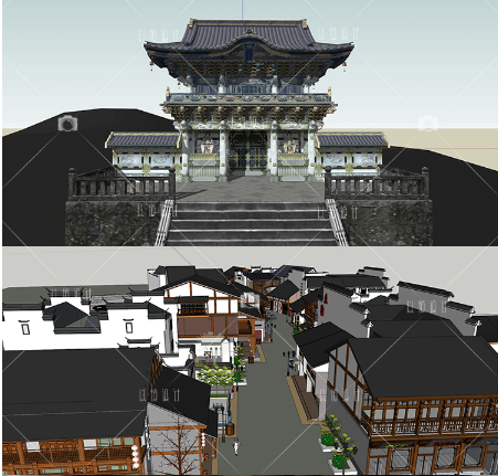 YH00350 草图大师 古建模型 su中式古建筑 sketchup原创设计素...-3