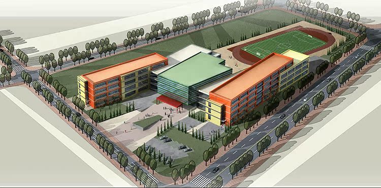 TU00169 中小学/学校规划/su及单体建筑设计中学小学校园模型su-17