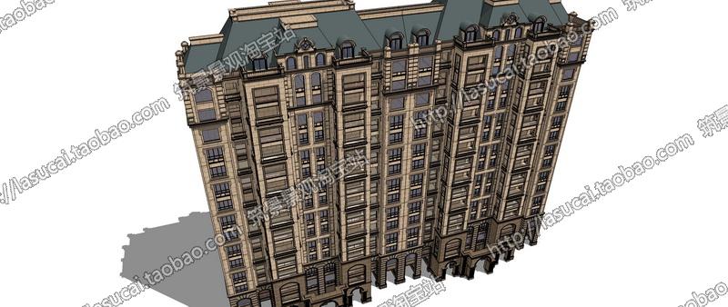 DB00638 SU组件Sketchup草图大师法式古典风格别墅住宅会所建...-8