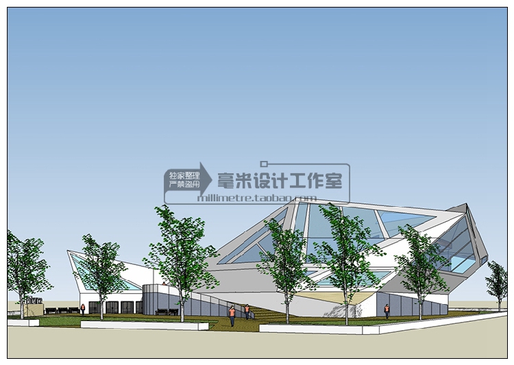 DB08150 大师作品 著名建筑 SU模型 萨伏伊流水别墅 sketchup建...-9