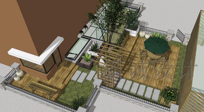 TU00181 sketchup模型SU中式欧式 小区居住区别墅庭院 景观 规...-3