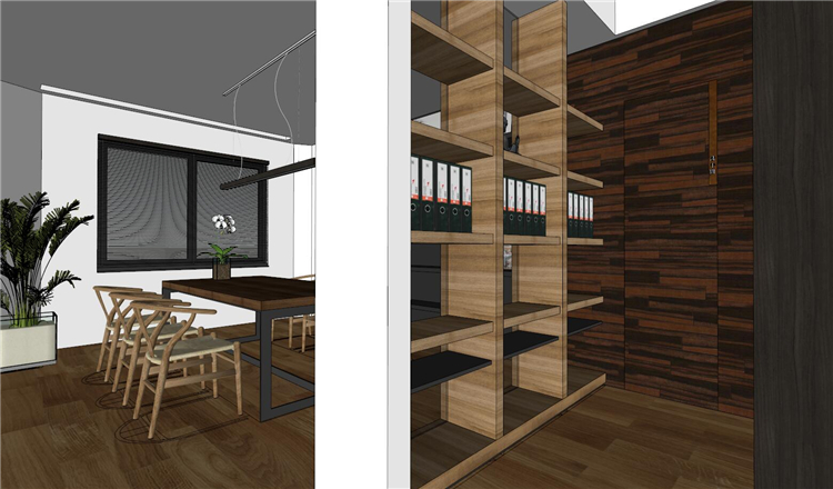 DB00549 现代风格办公空间工装室内装修设计SU模型SketchUp草...-9