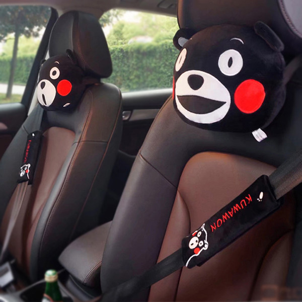 Bear pillow cartoon car head pillow personality black bear bone pillow on the general neck pillow car in the waist pillow