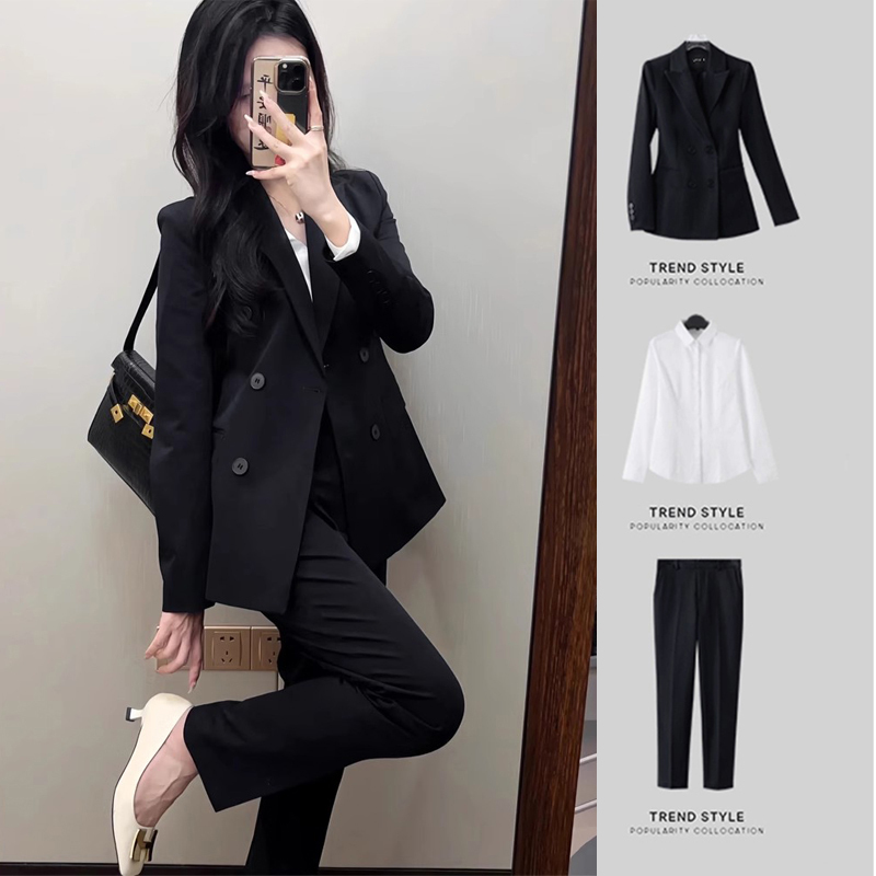 Professional Interview Formal Suit for Women, New Spring and Autumn Versatile Slim-Fit Workwear Blazer Ol Jacket