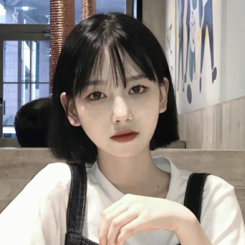 Wig female short hair summer manga bangs fluffy simulation bobo head natural full headgear round face Japanese straight hair