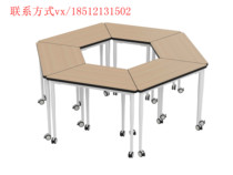 Splice Trapezoic Conference Training Institution Coaching Combination Table Hexagon Activity Table Company Office Reading Room Table and Chair