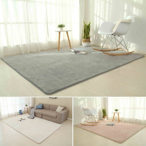 Nordic living room coffee table carpet American bedroom bedside carpet tatami solid color non-slip floor mat can be customized