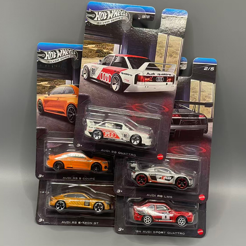 In-Stock Genuine Hot Wheels Premium Silver Label Audi Pontiac Grt01 Die-Cast Model Car
