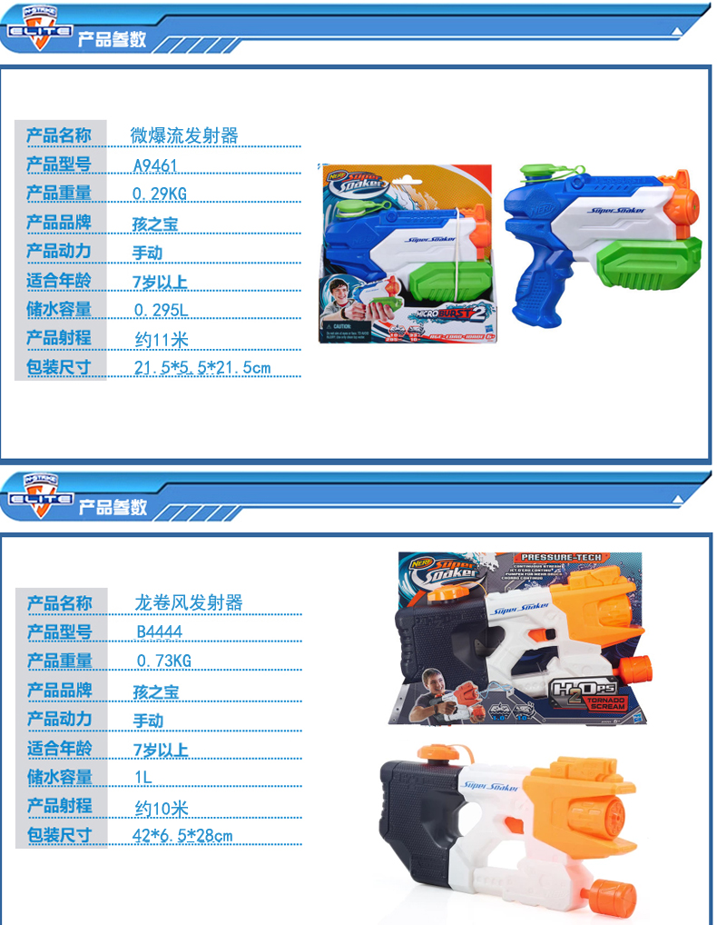 Hasbro NERF loạt súng nước nóng kéo cao áp công suất lớn đồ chơi nước mùa hè - Súng đồ chơi trẻ em sung do choi tre em