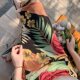 Lace-up sarong skirt Yunnan Dai skirt retro print Southeast Asian strappy one-piece long skirt Longi skirt Thai skirt