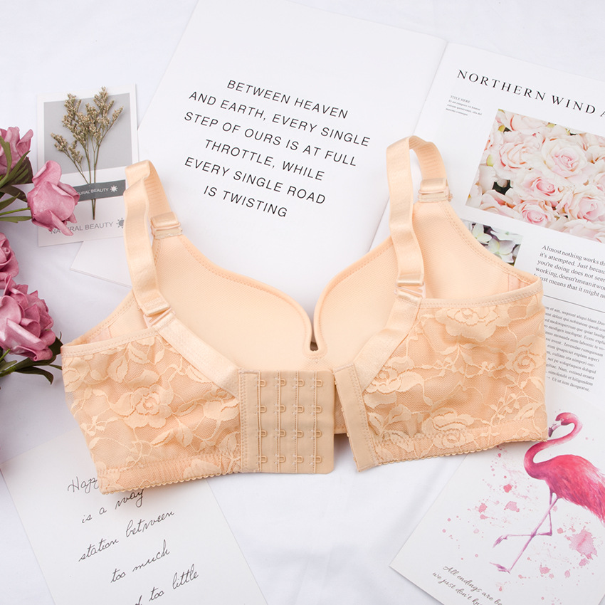 Authentic Glossy Dày Không có Vòng thép Có thể điều chỉnh Bướm B Cup Bra 70B-85B lộ quần lót