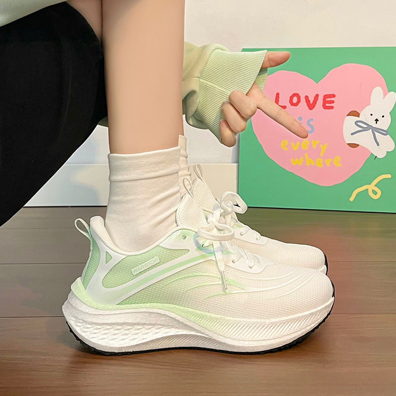 Pull-Back Student Physical Fitness Test Sports Professional Running Shoes for Women, Autumn Popcorn Sole Ultra-Light Shoes, Shock-Absorbing Elastic Sports Shoes Pull-Back Student Physical Fitness Test Sports Professional Running Shoes for Women, Autumn Popcorn Sole Ultra-Light Shoes, Shock-Absorbing Elastic Sports Shoes