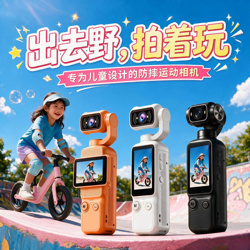 Handheld Vlog Camera, Kidsren's Action Camera, Girl's Toy, Practical Birthday Gift for Boys and Primary School Students