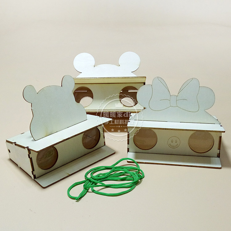 Kindergarten Diy Hand Crafted Wooden Telescope Mold Pearl Clay Snowflake Clay Clay Clay Wooden White