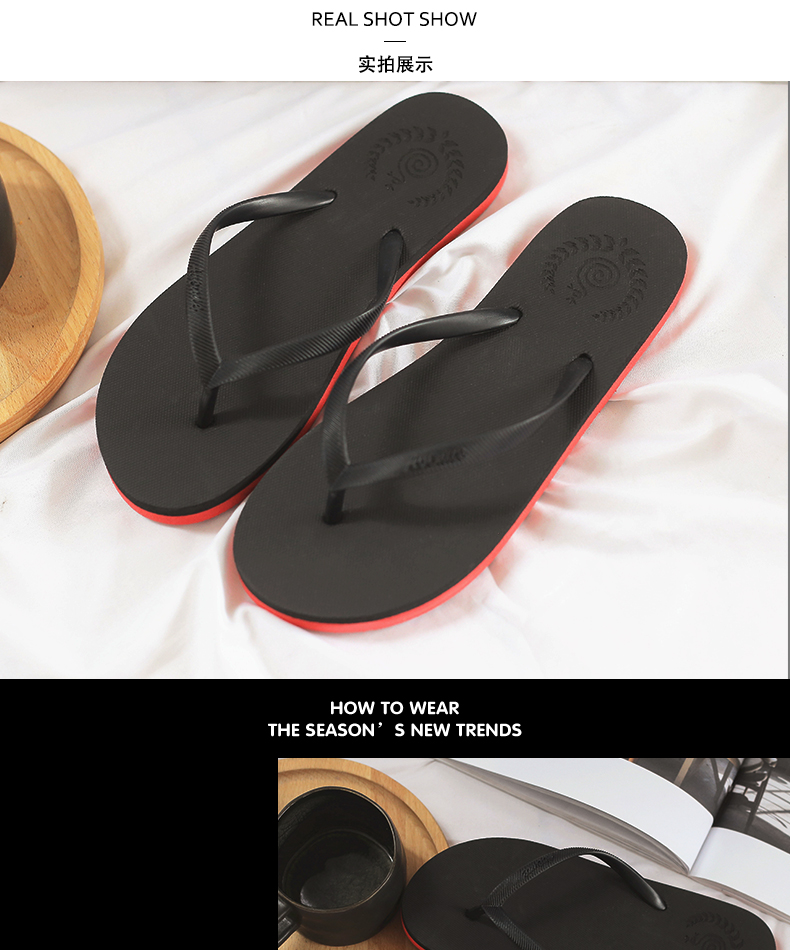 Mùa hè mới flip flops ladies phẳng dép chống trượt và dép đi trong nhà Châu Âu và Mỹ đơn giản màu rắn bãi biển cao su giày flip flops