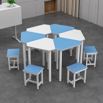Six Party Type Events Table And Chairs Creator Class Table And Chairs Wisdom Classroom Splicing Table Mental Classroom Group Assistant Table View Table And Chairs