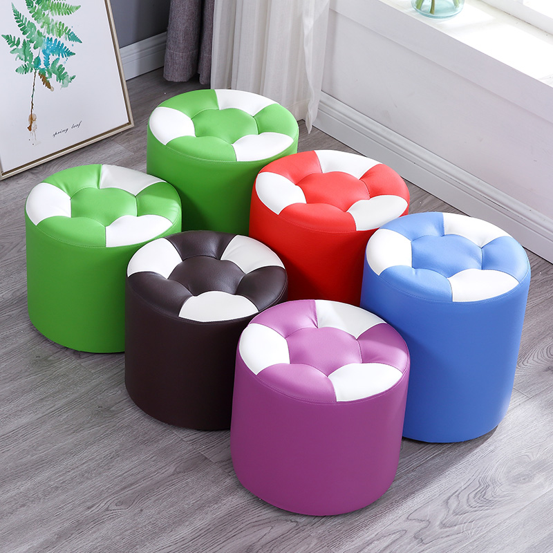 Psychological consultation room sofa stool group activity Pier counseling special stool students discuss solid wood leather stool stool home