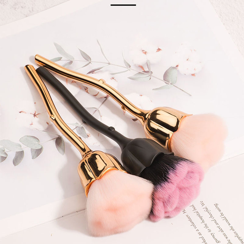 Rose Floral Makeup Brush Large Bulk Powder Brushed Honey Pink Powder Cake Set Makeup Brush Blush Blush Hair Color Makeup Color Makeup Single Makeup Sweep-Taobao