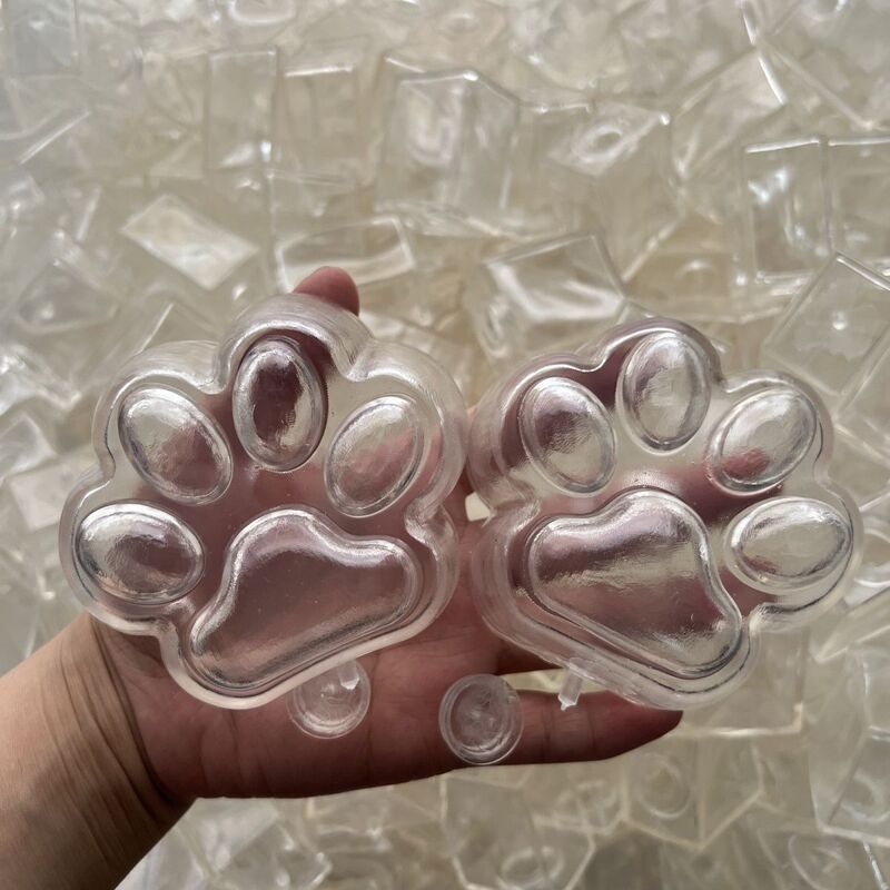 Internet Celebrity Style Clay Stress Relief Toy Handmade Ball Transparent Cat Paw Hollow Ball Super Soft DIY LAOSHU Stress Relief Rebound