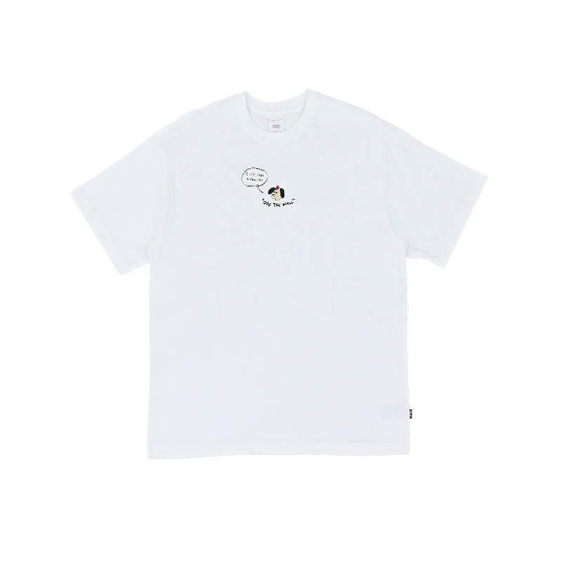 Vans New Men's Round Neck Short-Sleeved T-Shirt Trendy Fashion Simple Versatile Comfortable Top Vn000Qf4Wht