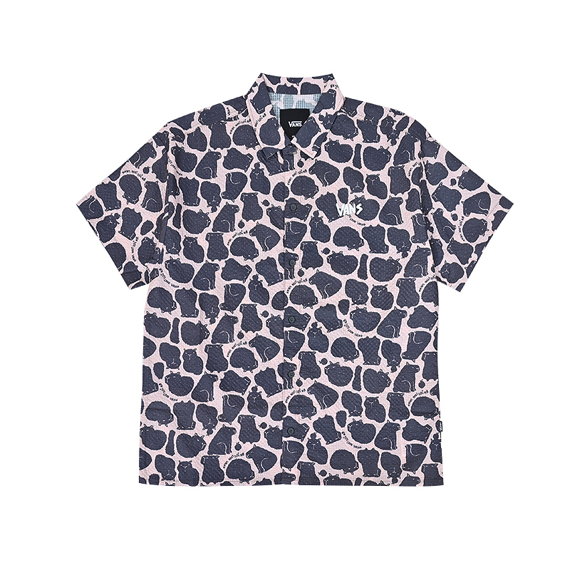 Vans New Men's and Women's Short-Sleeved Shirts, Sports and Casual Full-Print Lapel Tops Vn000Rnnplc