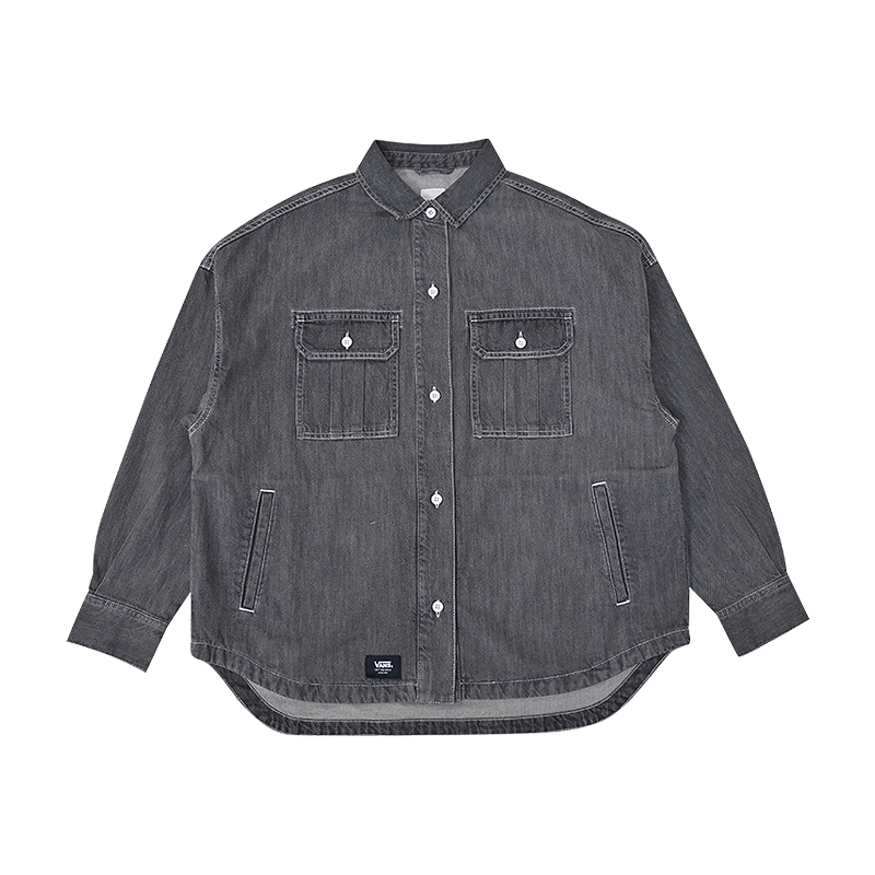 Vans New Women's Versatile Long-Sleeved Shirt Sports Casual Denim Jacket Top Vn000Qp36Za