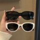 Retro cat-eye anti-UV sunglasses for women, high-end ins Internet celebrity oval versatile eye protection sunglasses for men