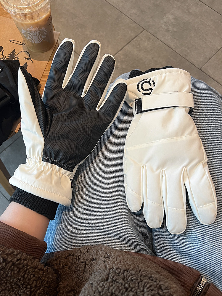 Ski Gloves for Winter, Unisex, Couple Style, Fleece-Lined, Warm, Cold-Resistant, Outdoor Cycling, Mountaineering, Non-Slip, Touchscreen-Compatible