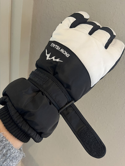 Men's winter ski gloves, thickened with velvet, warm, windproof, coldproof, waterproof, outdoor riding, motorcycle, touch screen, five fingers