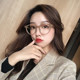 Korean ins retro small round frame black literary flat mirror female internet celebrity small face plain decorative frame male myopia