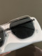 2025 new personalized one-piece large frame slimming sunglasses for men and women, versatile plain sunglasses with concave shape, UV protection